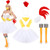 6 Pcs Chicken Costume Set Chicken Headband Tail Nose Gloves Tutu Skirt Socks for Women Halloween Rooster Dress up