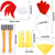 6 Pcs Chicken Costume Set Chicken Headband Tail Nose Gloves Tutu Skirt Socks for Women Halloween Rooster Dress up