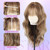 testar Brown Mixed Blonde Wigs for White Women 20 Inch With Bangs Hair Replacement Wigs Realistic Looking Synthetic Curly Wigs For Daily Party Use