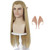YTbeauty Long Blonde Straight Wig with Elf Ears for Men Costume Braided Ash Blonde Wig for Halloween Cosplay Party