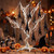 Wavyknot 12 Pcs Halloween Sleeping Bats Ornament 4'' 3D Upside Down Bat