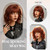 PARK YUN 12IN Copper Auburn Wavy Bob Synthetic Wig With Bangs For Women