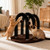 Sadnyy Cat Self Groomer, Kitty Arch Grooming with Plush Base, Brown