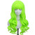 WTHCOS Neon Green Wigs for Women Long Curly Wavy Lime Green Wig with Bangs Heat Resistant Synthetic Wigs for Cosplay Costume Party