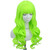 WTHCOS Neon Green Wigs for Women Long Curly Wavy Lime Green Wig with Bangs Heat Resistant Synthetic Wigs for Cosplay Costume Party
