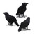 3 Pack Realistic Crow Decoy,Lifelike Black-Feathered Crows for Halloween