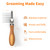 Pet Dematting Comb for Dogs & Cats, 45° Stainless Steel Undercoat Rake Removes Mats, Knots, Tangles & Loose Fur, Grooming Brush for Long & Short Haired Pets, Ergonomic Natural Bamboo Handle