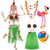 Duraaamo 6 Pcs 12 ft Skeleton Outfits Set, Halloween Costume Accessories