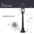zeyu Outdoor Pole Light, with Pole Mount Base, 40.2 Inch, ZW118PL BK