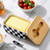 Butter Dish with Lid for Countertop, Checkered Ceramic Butter Container, Embossed Butter Keeper with Bamboo lid, Knife, and Airtight Cover, Cute Kitchen Farmhouse Decor (Black-White)