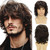 Sabosi Men's Short Brown Layered Curly Wig, Natural Fluffy Synthetic Full Hair Wigs for Daily Wear, Party, Halloween Costume & Cosplay