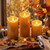 Fall Decor, Fall Decorations for Home, Flameless Candles, Burnt Orange, 3PC