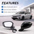 Lqito Left Driver Side Mirror Fits 2022-2026 HONDA CIVIC Sedan/Hatchback With Power Glass, Heated, Blind Spot Detection and Manual Folding Match to Crystal Black Pearl Replace HO1320351 (7 Pins)