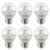 Sunlite G16 LED Dimmable Decorative Globe Vanity Light Bulbs, Clear, 7W (60W Equiv.), 500 Lumens, Medium E26 Base, Mirror Lights for Bedroom and Bathroom, 120V, ETL Listed, 4000K Cool White, 6 Pack