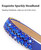 Wecoe Royal Blue Rhinestone Headband Women Girls Fancy Sparkly Bling Glitter Crystal Leaf Shape Diamond Jeweled Embellished Headband Hairband Holiday Formal Hair Accessories Gifts