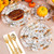 Joyido 175PCS Thanksgiving Plastic Plates - Fall Disposable Dinnerware Set for 25 Guests Include 50 Disposable Plates, 75 Plastic Silverware, 25 Cups, 25 Pumpkin Napkins for Friendsgiving Party