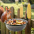 Squirrel Feeder Bowl (2L) Trees or Fences Mounted, Removable Squirrel Feeder with 2 Squirrel Corn Cob Spikes, Outdoor 8.8" Stainless Steel Feed Bowl with Drainage Holes, Easy to Clean/Refill(Black)