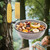 Squirrel Feeder Bowl (2L) Trees or Fences Mounted, Removable Squirrel Feeder with 2 Squirrel Corn Cob Spikes, Outdoor 8.8" Stainless Steel Feed Bowl with Drainage Holes, Easy to Clean/Refill(Black)