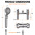 Terapaton RV Shower Faucet Set with Hose and Shower Head - All Metal Stainless Steel RV Shower Faucet Replacement, 2-in-1 Shower Head & Power Sprayer, 5 Modes Handheld Shower for RV Camper Motorhome