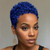 BeiSDWig Short Afro Kinky Curly Wig, Natural Black, Pixie Cut Style (Blue)