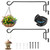Nodaaiie 16 Inch 2 Pack Swivel Plant Hanger, Heavy Duty Steel Outdoor Hanging Hook Bracket for Flower Pots, Bird Feeders, Wind Chimes, Baskets, Black