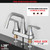Phiestina Brushed Nickel Utility Sink Faucet 3 Hole, Laundry Sink Faucet with Pull Out Sprayer, Long Spout Dual Handle Modern Bathroom Faucet, 4 Inch CenterSet Room Sink Faucets, LF36CL-2M-BN