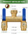 Hose Splitter 2 Way Heavy Duty, Full Flow Garden Hose Splitter with 2 Long Metal Handles, Brass Rust and Freeze Resistant Water Hose Bib Splitter, T Adapter Connector with 3/4 - Inch GHT Thread（Blue）