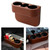 Car Cup Holder, Auto Front Seat Gap Interior Drink Organizer, Multifunctional Cup Drink Holders with PU Leather Cover, Gap Filler Storage Box Coin Bucket Console Side Pocket Key Wallet Holder (Brown)