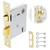 MaxxGeek Mortise Keyed Lock Set with Classic Knobs, Antique Door Knob, Vintage Mortise Keyed Lock Set, Fits 1-3/8"- 1-3/4" Interior Doors, Gold/Polished Brass, 1 Pack