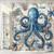 Hjokiupt Octopus Shower Curtain for Bathroom, Funny Ocean Vintage Nautical Shower Curtains, Coastal Map Waterproof Fabric Shower Curtain Set with 12 Hooks, Retro 72 x 72 Inch