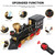 Train Set for Kids,Remote Control Electric Train Set for Children with Tracks,Steam Locomotive Engine w/Smoke Sound Light Cargo Vehicle,Christmas Birthday Toys for Boy for 3 4 5 6 7 8+ Year Old Kids