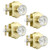 Heittis 4 Pack Crystal Privacy Door Knob, Heavy Duty Crystal Door Knobs Privacy Interior Gold Door Knob for Bathroom & Bedroom,Satin Brass Finished