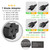 [4-in-1]12AWG Flat 15 Amp Household AC Plug to 20 Amp T Blade Adapter Cable 1FT, Thin-Type 45 Degree 15A 125V to 20A 250V Power Extension Cord Converter,Nema 5-15P to 5-15R/5-20R, 5-15P to 6-15R/6-20R