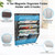 KZWKRG 6 Tier Magnetic File Holder with Hook, Magnetic File Organizer Folder Holder, Wall File Organizer, Hanging Magnetic Paper Holder for File Cabinets, Office, Whiteboard, Magnetic Mail Holder