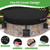 Somivrusa Outdoor Round Fire Pit Cover 600D Oxford Heavy Duty Waterproof Cover for Firepit, 56 inch Durable Windproof Built in Stone Fire Pit Cover Black Firepit Protector