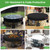 Somivrusa Outdoor Round Fire Pit Cover 600D Oxford Heavy Duty Waterproof Cover for Firepit, 56 inch Durable Windproof Built in Stone Fire Pit Cover Black Firepit Protector