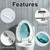 VIUBGCPS Elongated Toilet Seat, Blue, Marble Streaks, Resin, Quiet Close, Easy Clean & Install