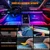 Jushope Interior Car LED Strip Lights, Acrylic LED Lights for Car with Dynamic Dreamcolor Chasing, Ambient Lighting Kits Music Sync Wireless APP and RF Remote Control (43.5+14.5'')