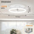 VOLISUN Low Profile Ceiling Fans with Light and Remote, No Assembly, 19.7in Bladeless Ceiling Fan with Lights,3000K-6500K Dimmable Flush Mount LED Fan Light,White Fandelier Ceiling Fans for Bedroom