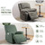 KinCam Recliner Covers, Stretch Reclining Chair Covers, Recliner Sofa Slipcovers Stripe Jacquard Recliner Couch Covers Furniture Protector Covers for Pet Kid (1 Seater, Greyish Green)