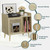 Semiocthome Record Player Stand with Vinyl Storage, Record Player Table with Rattan Cabinet Door, Vinyl Record Holder with Display Area, Side Table with Solid Wood Legs for Turntables for Living Room