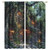 HDESDIS Tree Branch Library Blackout Curtains for Bedroom/Living Room, Fantasy Green Leaf Plant Bookshelf Thermal Insulated Curtains Rod Pocket Window Drapes, 2 Panels/Each 21" W x 45" L