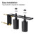 TOIMIOTOIM Black Heavy Duty Slide Gate Guide Roller 3" Sliding Gate Roller L Rear Post Bracket, Iron Gate Guide Wheel Pulley, Adjustable Bolts Slide Gate Support Assembly for Sliding Rolling Gates