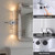 Povectolay Silver Wall Light LED Battery Operated Wall Sconces(2 Pack), 20-Inch Dimmable Crystal Wall Sconce, Rechargeable Chrome Bubble Wall Lights, Wireless Wall Lamp for Bedroom, Living Room