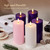 Velsyn Pillar Advent Candles Set of 5, Battery Operated Advent Candle Set with Remote and Timer, 3x6 Pink and Purple Pillar Candle Set, Flameless Advent Candles for Advent Wreath Pillar Candle Holder