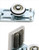 QWORK® Door Floor Guide, Adjustable Barn Door Roller Guides, Non-Scratch Wheels with Ball Bearing, for Frame Sliding Door, Silver, 2Pcs
