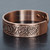 Mens Wide Copper Magnetic Bracelet Viking Pure Copper Wristband 6 Neodymium Magnets, Adjustable- Viking Eagle -VE (L: Wrist 19.5–22cm/7.7–8.6”)