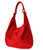LeahWard Women's Large Soft Genuine Suede Leather Shoulder Bag Italian Real Leather Handbag (Red)