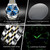 OLEVS Watch for Men Diamond Business Dress Analog Quartz Stainless Steel Waterproof Luminous Date Two Tone Luxury Casual Wrist Watch, Blue Watch for Men