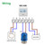 Wengart Thermal Actuator WG02, DC24V Valve, Normaly Closed, On and Off Status with 360 Degree LED Indication, for Underfloor Heating Thermostat, Blue (24V_Golden Nut)